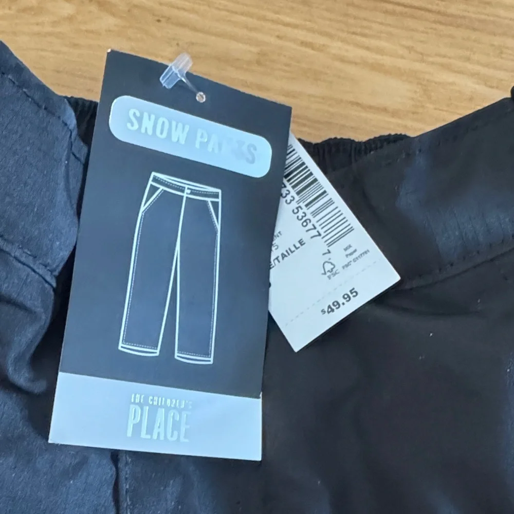 Children’s Place Black Snow Pants Boys Size 6 NWT Winter Ski